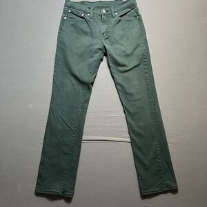 Levi's 511 Slim Fit Straight Leg Stretch Green Denim Jeans Mens Sz-32x32